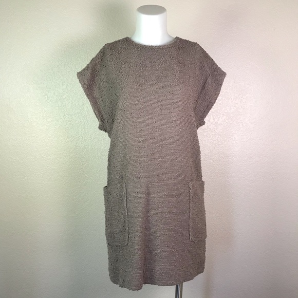JILL STUART GREY WOVEN SHIRT DRESS - Picture 1 of 7